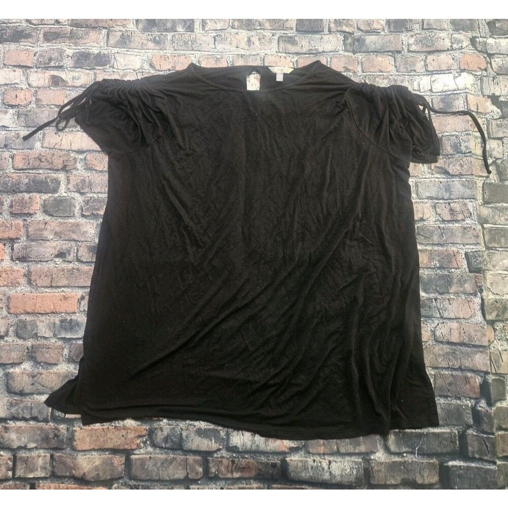 Terra & Sky Tunic Top Plus Size 2X Black